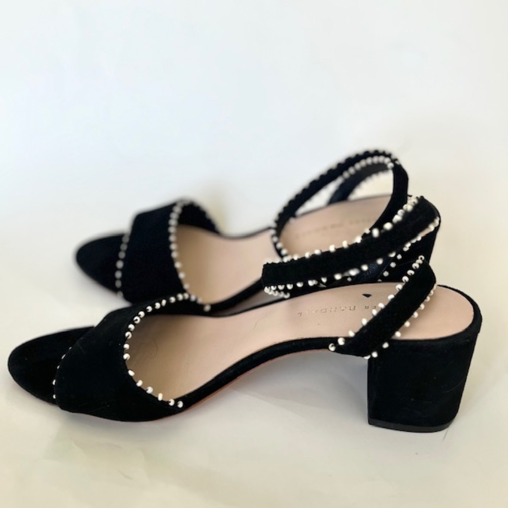 Loeffler Randall Black Sandals with Pearl Detailing